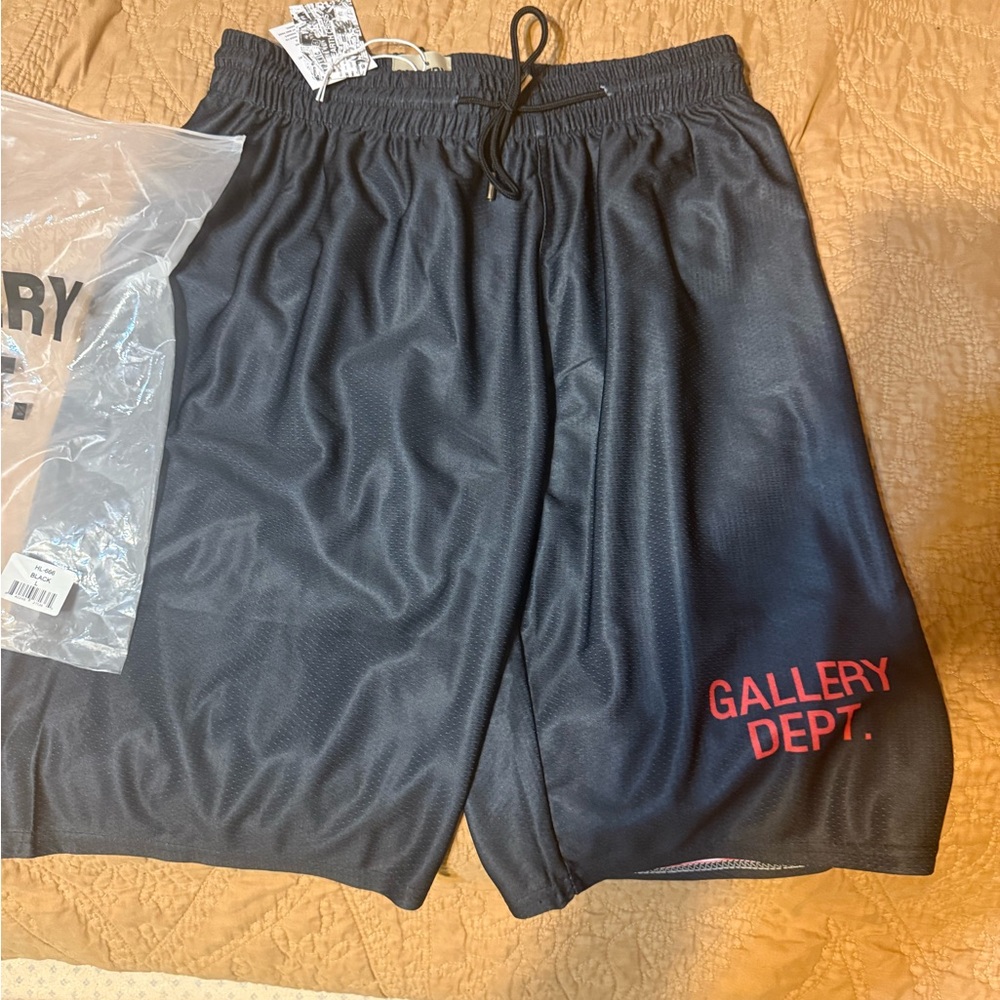 Gallery Dept Black and Red Logo Hoodie